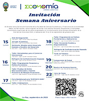 INVITACIÓN A LA SEMANA ANIVERSARIO DE ECONOMÍA del 15 al 22 de Septiembre