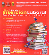 5to Taller de INSERCIÓN LABORAL prepárate para alcanzar la cima 27,29 y 30 de Octubre