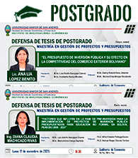 📍DEFENSA DE TESIS DE MAESTRÍA: 👩‍🏫 Lic. ANA LIA LOPEZ BENITO y 👩‍🏫 Ing. DIANA CLAUDIA MACHICADO RIVAS