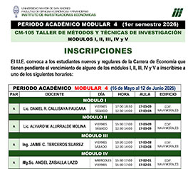 PERIODO ACADÉMICO MODULAR 4 - 1er semestre 2026