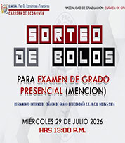 📍 SORTEO DE BOLOS PRESENCIAL PARA EXAMEN DE GRADO (MENCIÓN)- 2DA FECHA 📆 MIÉRCOLES 29 DE JULIO DEL 2025 ⏰ HRS 13:00 P.M.
