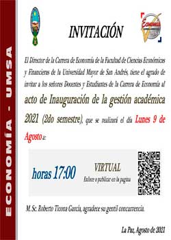 Acto de Inauguración de la gestión académica 2021 (2do semestre)
