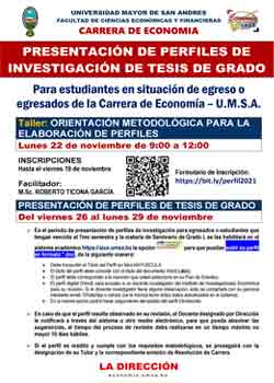 Taller: ORIENTACIÓN METODOLÓGICA PARA LA ELABORACIÓN DE PERFILES DE TESIS DE GRADO