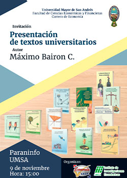 📕📗📘 PRESENTACIÓN DE TEXTOS UNIVERSITARIOS 👤 Lic. MAXIMO BAIRON CASTRILLO