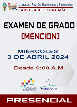 📌 EXAMEN DE GRADO PRESENCIAL 2024 - MENCIÓN - MIÉRCOLES 3 DE ABRIL 2024