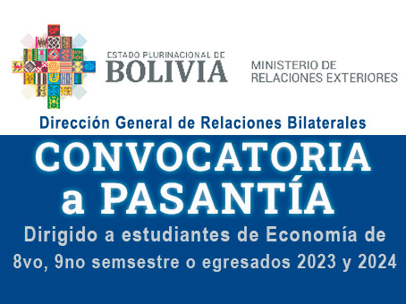 📌 CONVOCATORIA PARA LA REALIZACIÓN DE PASANTÍA EN EL MINISTERIO DE RELACIONES EXTERIORES (Dirección General de Relaciones Bilaterales)