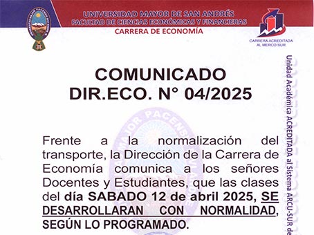 COMUNICADO DIR.ECO.N°04/2025