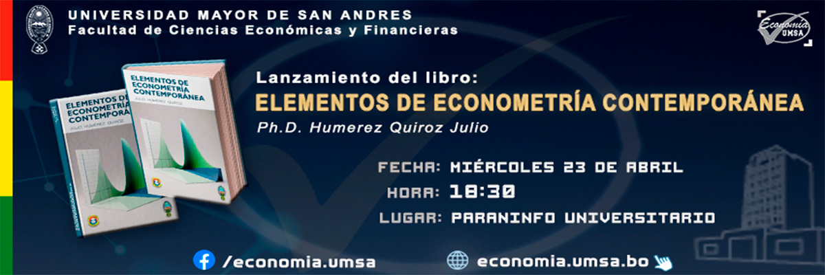 lanzamiento del libro: ELEMENTOS DE ECONOMETRÍA CONTEMPORÁNEA