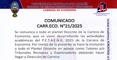 🔴COMUNICADO CARR.ECO.N°21/2025