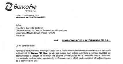 INVITACIÓN POSTULACIÓN BANCO FIE S.A.