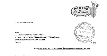 SOLICITUD DE PASANTES PARA ÁREA CONTABLE ADMINISTRATIVA