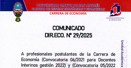 COMUNICADO DIR.ECO.N°29/2025 (DEVOLUCIÓN DE SUS SOBRES)