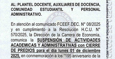 COMUNICADO DIR.ECO.N°30/2025