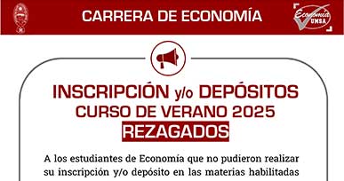 REZAGADOS: INSCRIPCIÓN y/o DEPÓSITOS CURSO DE VERANO 2025