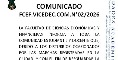 📢 C O M U N I C A D O  FCEF.VICEDEC.COM.N°02/2026