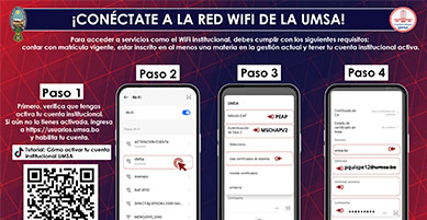 CONÉCTATE A LA RED WIFI DE LA UMSA