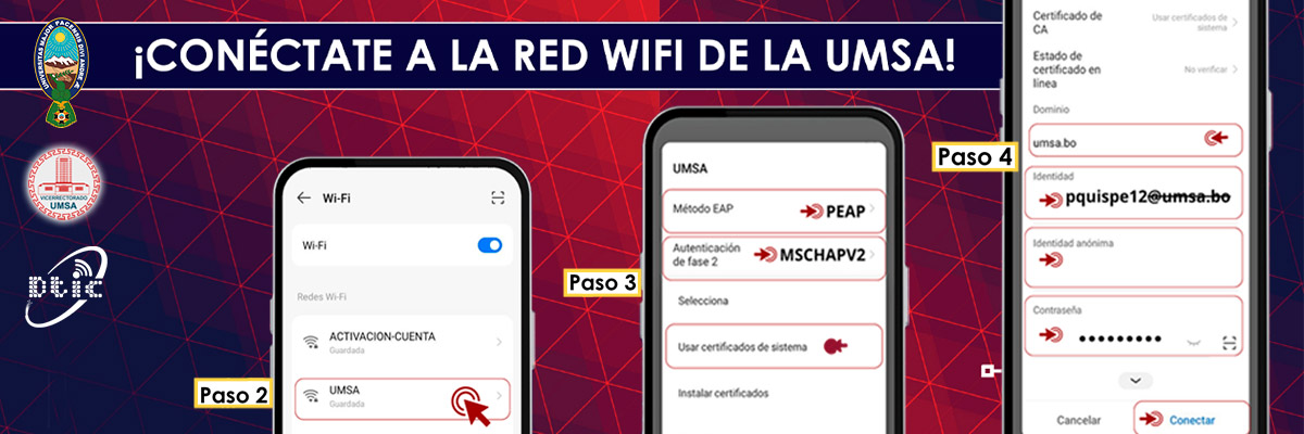 CONÉCTATE A LA RED WIFI DE LA UMSA