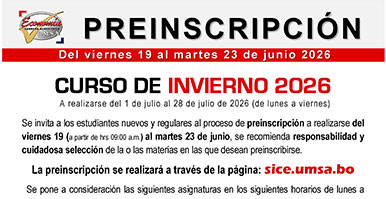 PREINSCRIPCIÓN: CURSO DE INVIERNO 2026