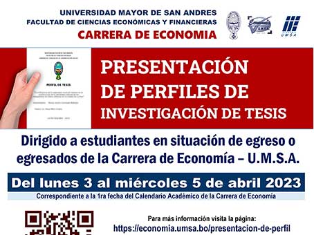 PRESENTACIÓN DE PERFILES DE INVESTIGACIÓN DE TESIS DE GRADO (1ra fecha 2023)