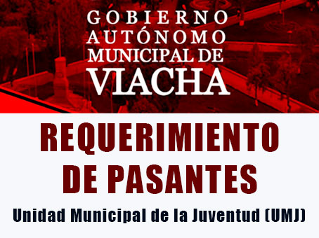 SOLICITUD DE POSTULANTES A PASANTÍAS PARA LA UNIDAD MUNICIPAL DE LA JUVENTUD - G.A.M.V.