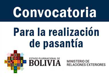 📌 CONVOCATORIA PARA LA REALIZACIÓN DE PASANTÍA EN EL MINISTERIO DE REALACIONES EXTERIORES