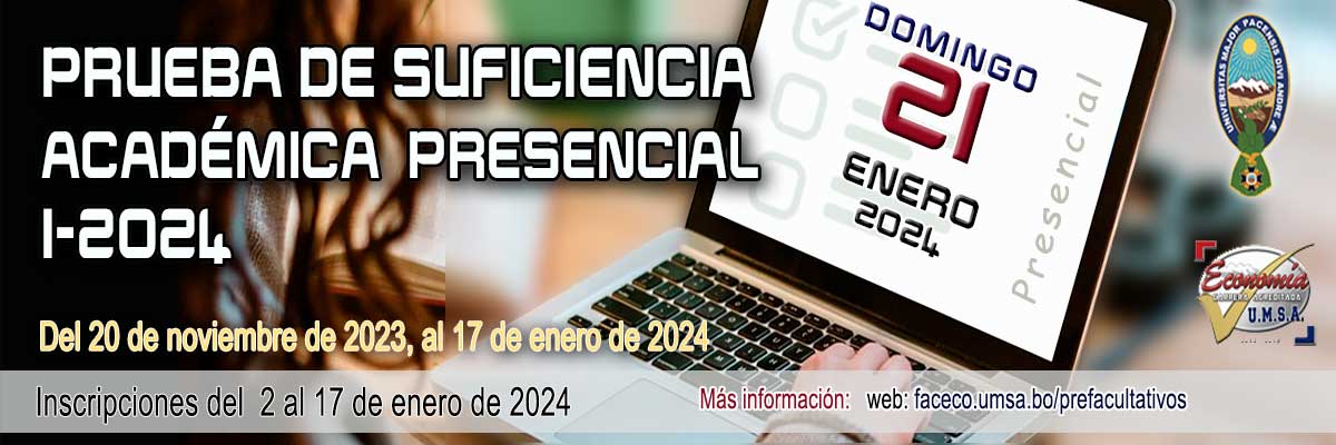 📌 CONVOCATORIA N°006/2023 PRUEBA DE SUFICIENCIA ACADÉMICA (P.S.A.) - PRESENCIAL I-2024